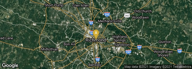 Detail map of Richmond, Virginia, United States
