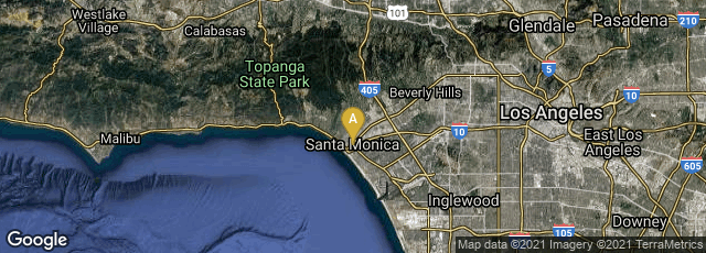 Detail map of Santa Monica, California, United States