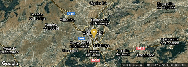 Detail map of Valladolid, Castilla y León, Spain