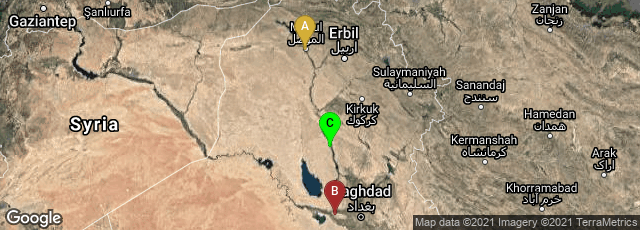 Detail map of Hayy An Nabijarjis, Mosul, Nineveh Governorate, Iraq,Al-Fallujah, Al Anbar Governorate, Iraq,Tikrit, Saladin Governorate, Iraq