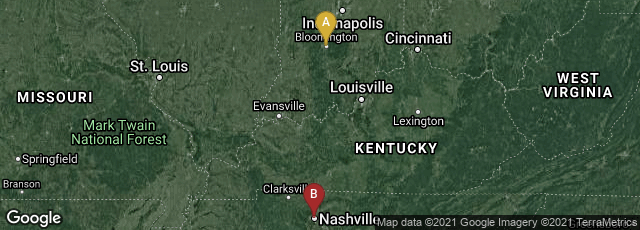 Detail map of Bloomington, Indiana, United States,Nashville, Tennessee, United States