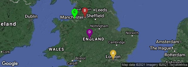 Detail map of London, England, United Kingdom,Manchester, England, United Kingdom,United Kingdom,Birmingham, England, United Kingdom