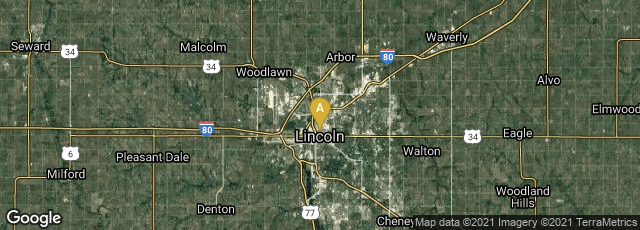 Detail map of Lincoln, Nebraska, United States