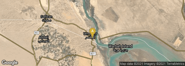 Detail map of Umm Qasr, Basra Governorate, Iraq