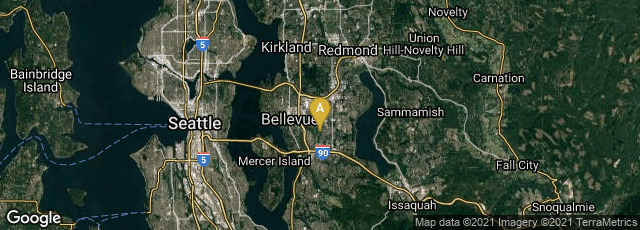 Detail map of Bellevue, Washington, United States