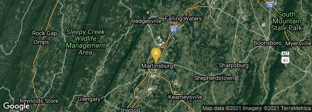 Detail map of Martinsburg, West Virginia, United States