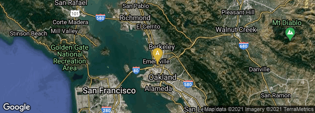 Detail map of Emeryville, California, United States