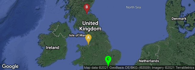 Detail map of Liverpool, England, United Kingdom,Edinburgh, Scotland, United Kingdom,London, England, United Kingdom