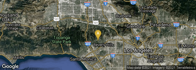 Detail map of Beverly Hills, California, United States