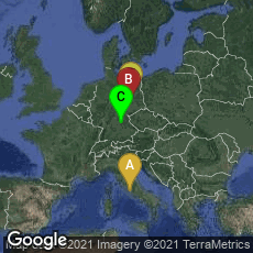 Overview map of Roma, Lazio, Italy,Mitte, Leipzig, Sachsen, Germany,Mitte, Nürnberg, Bayern, Germany,Lutherstadt Wittenberg, Sachsen-Anhalt, Germany,Lutherstadt Wittenberg, Sachsen-Anhalt, Germany