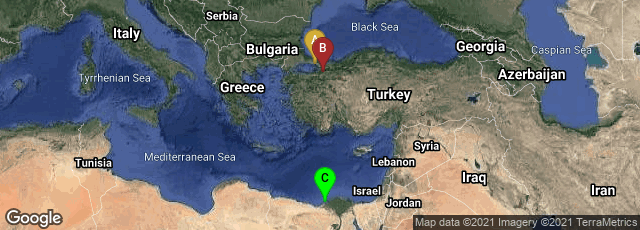 Detail map of İstanbul, Turkey,Bursa, Turkey,Alexandria Governorate, Egypt