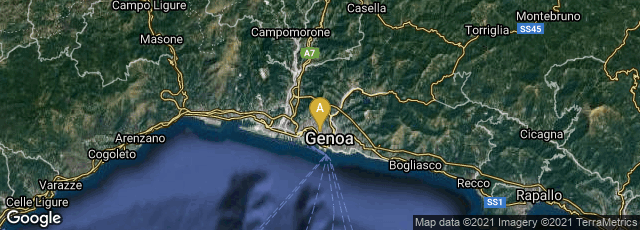Detail map of Genova, Liguria, Italy