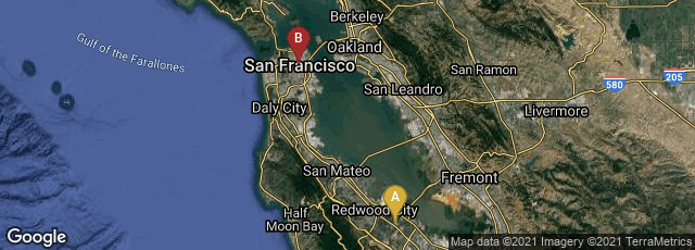 Detail map of Menlo Park, California, United States,San Francisco, California, United States