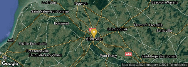 Detail map of Abbeville, Hauts-de-France, France