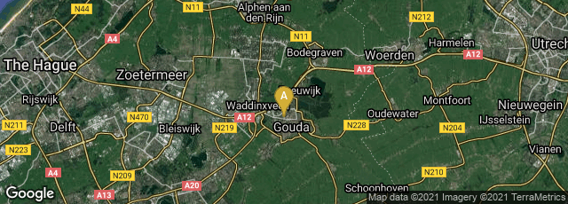 Detail map of Gouda, Zuid-Holland, Netherlands