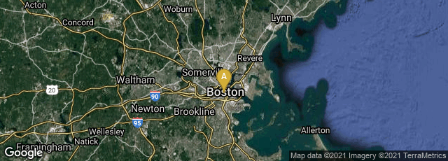 Detail map of Boston, Massachusetts, United States