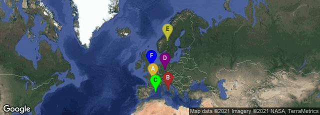 Detail map of Courtabœuf Cedex, Nouvelle-Aquitaine, France,Roma, Lazio, Italy,(40.4637,3.7492),Niederdorla, Thüringen, Germany,Tännäs, Sweden,Oakley, Diss, England, United Kingdom