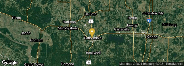 Detail map of Carbondale, Illinois, United States