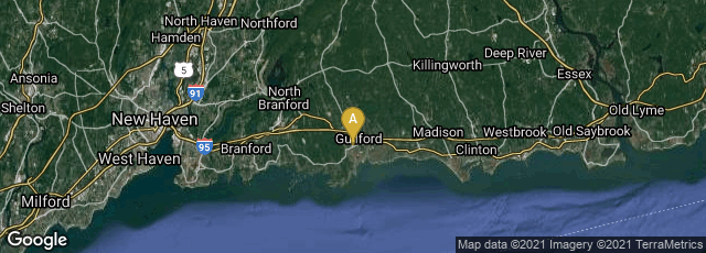 Detail map of Guilford, Connecticut, United States