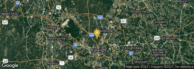 Detail map of Raleigh, North Carolina, United States