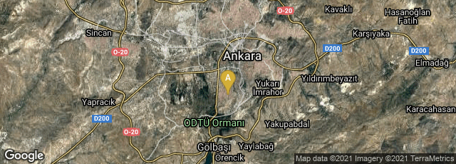 Detail map of Ankara, Turkey