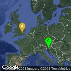 Overview map of London, England, United Kingdom,Ljubljana, Ljubljana, Slovenia,Ivančna Gorica, Grosuplje, Slovenia