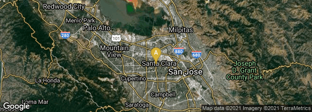 Detail map of Santa Clara, California, United States