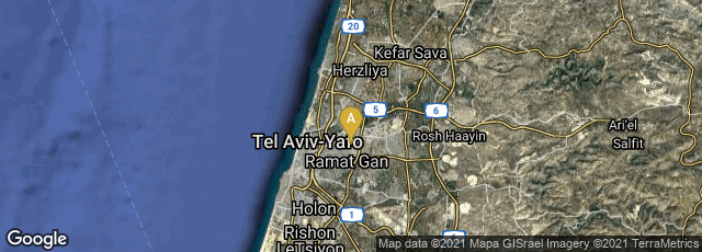 Detail map of Bnei Brak, Tel Aviv District, Israel