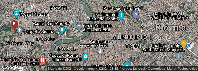 Detail map of Roma, Lazio, Italy,Città del Vaticano, Vatican City