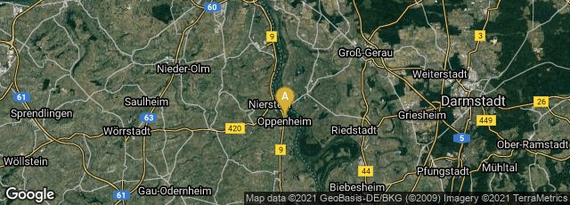 Detail map of Oppenheim, Rheinland-Pfalz, Germany