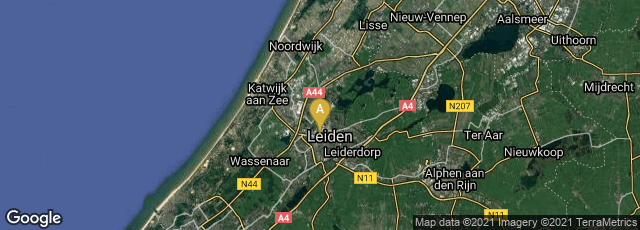 Detail map of Leiden, Zuid-Holland, Netherlands