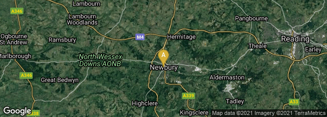 Detail map of Newbury, England, United Kingdom